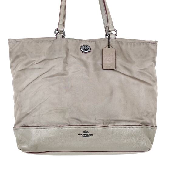 Coach Nylon and Leather Tote Shoulder Bag F57903 - Picture 2 of 11